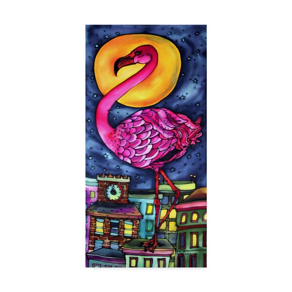 Trademark Art 'Flamingo' Acrylic Painting Print on Wrapped Canvas | Wayfair
